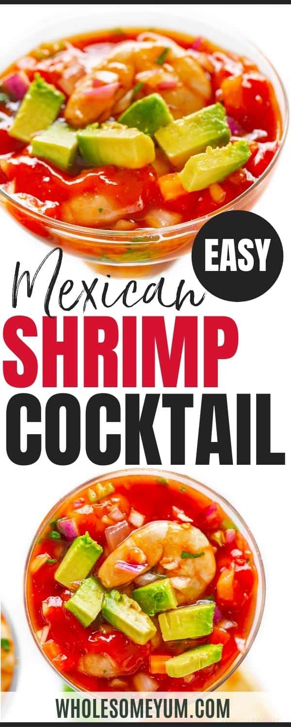 Mexican shrimp cocktail recipe pin.
