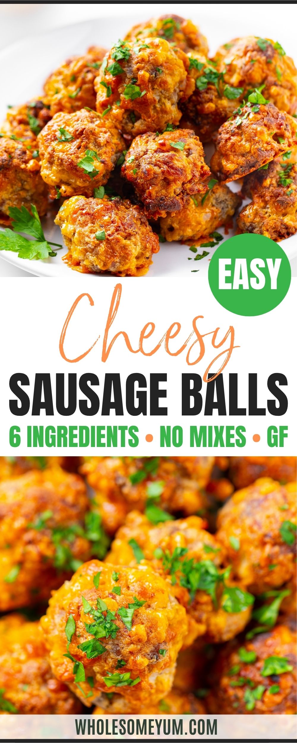 Sausage balls recipe pin.
