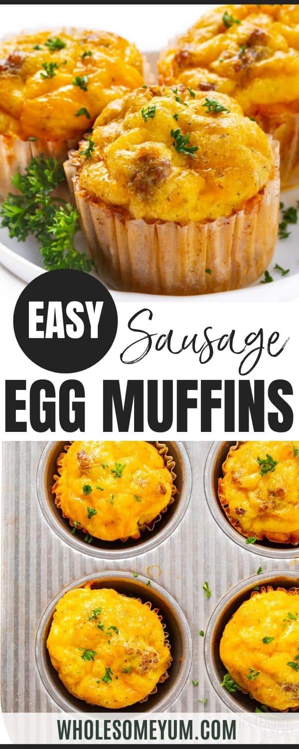 Sausage egg muffin recipe pin.