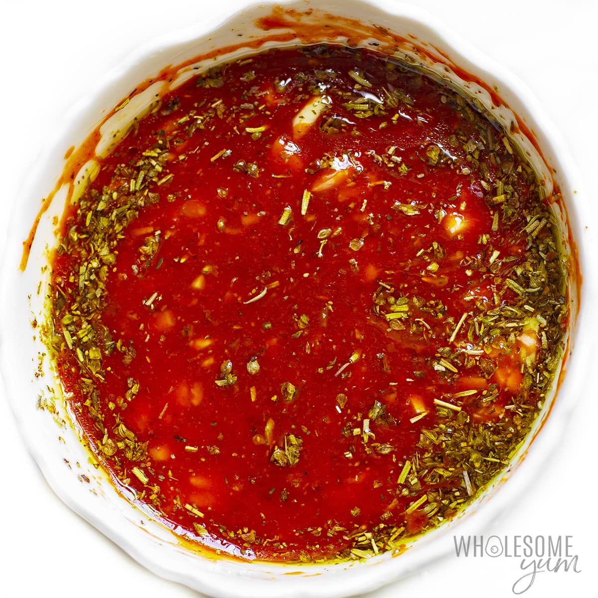 Honey sriracha sauce mixed in a bowl.