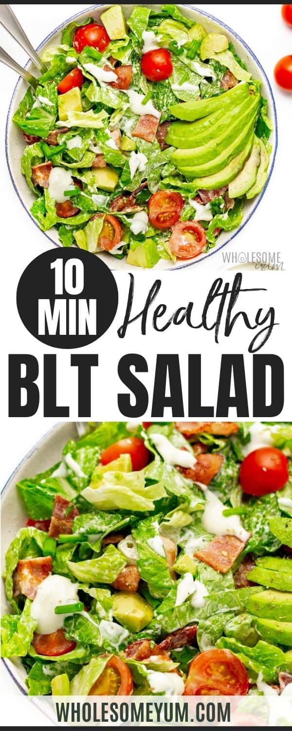 BLT salad recipe pin.
