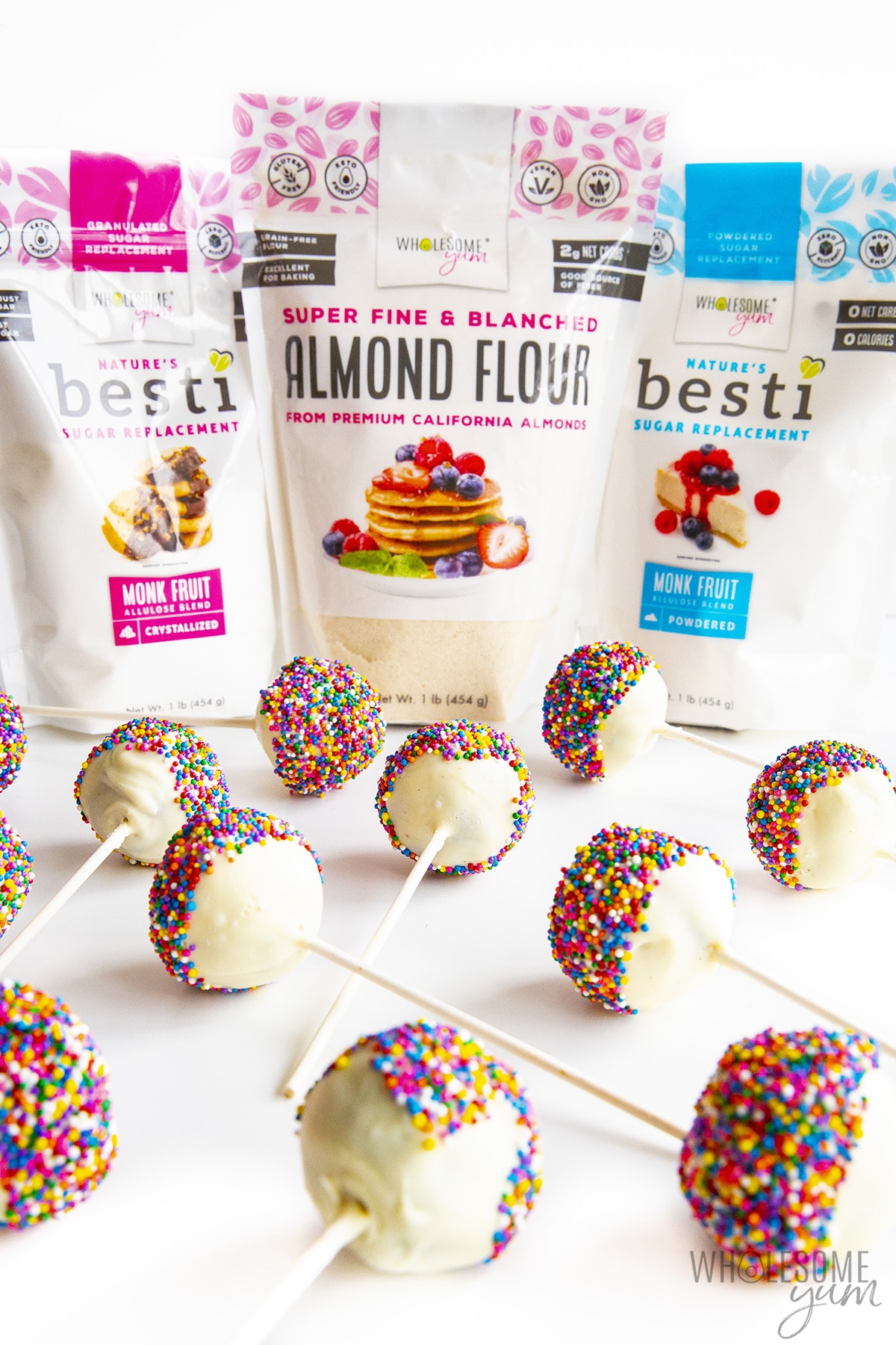 Keto cake pops with almond flour and Besti.