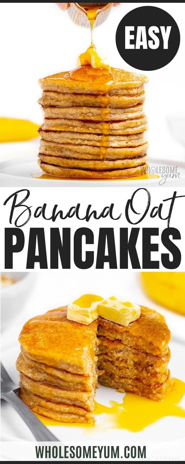 Banana oat pancake recipe pin.