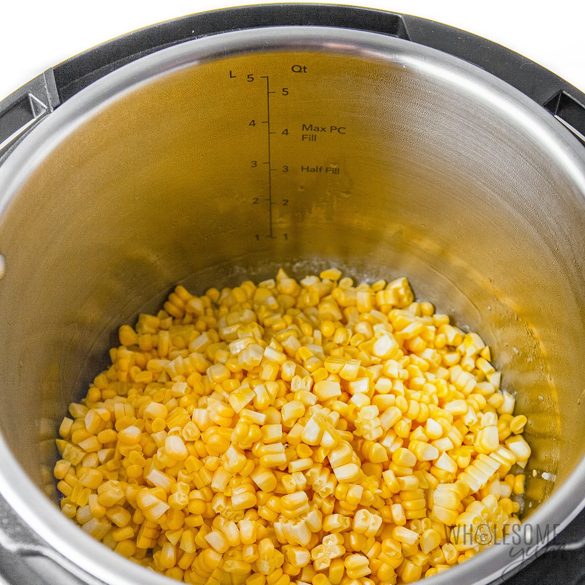 Corn added to Instant Pot.