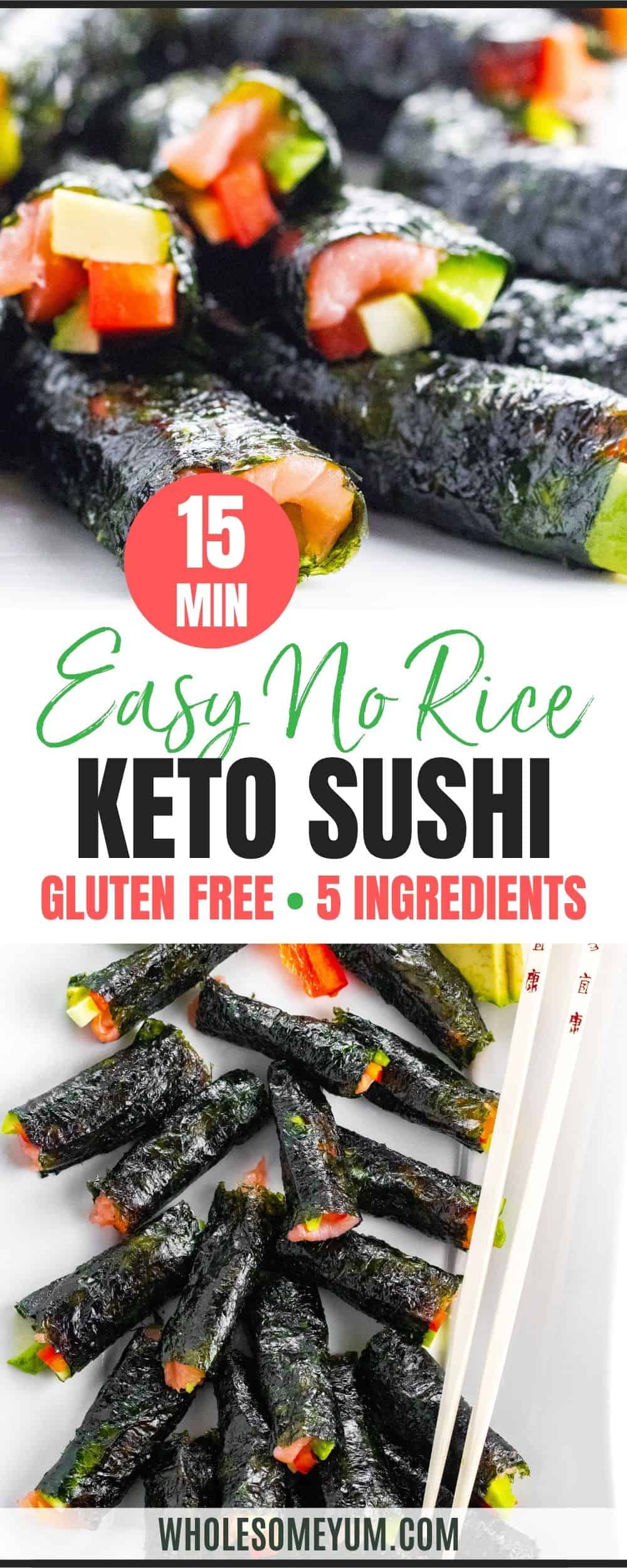 Keto sushi recipe pin.