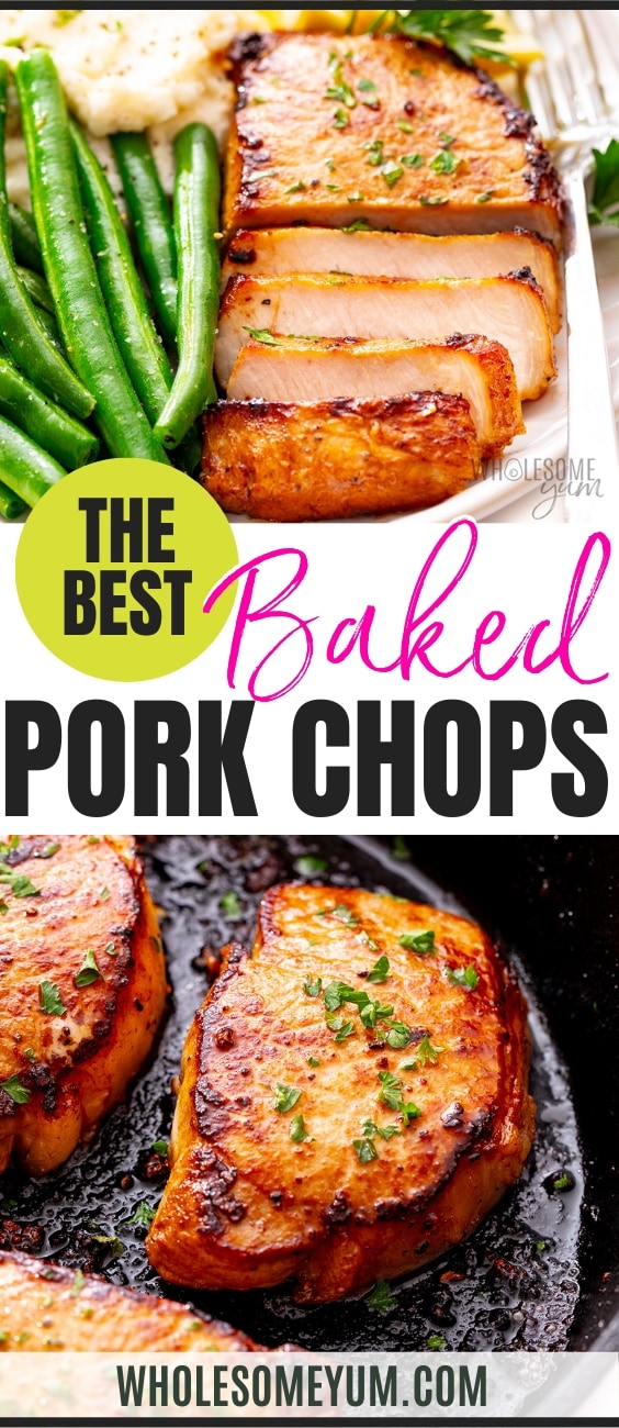 How to bake pork chops - recipe pin.