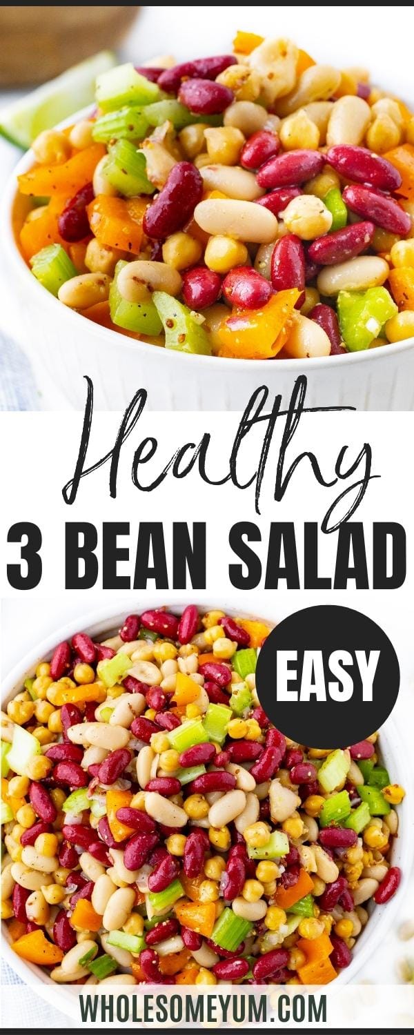 Three bean salad recipe pin.