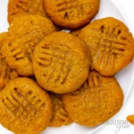 A stack of low carb almond butter cookies.