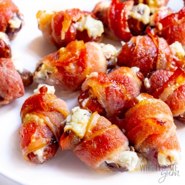 Bacon wrapped dates with goat cheese.