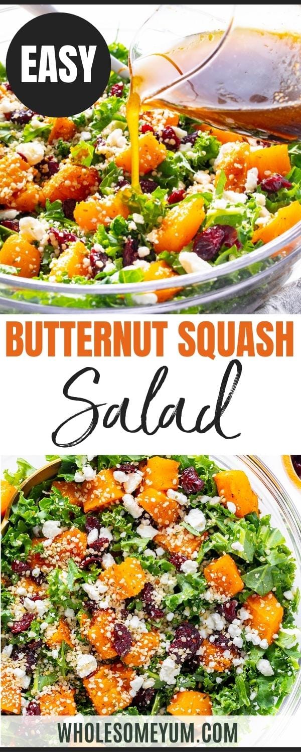 Butternut squash salad recipe pin.