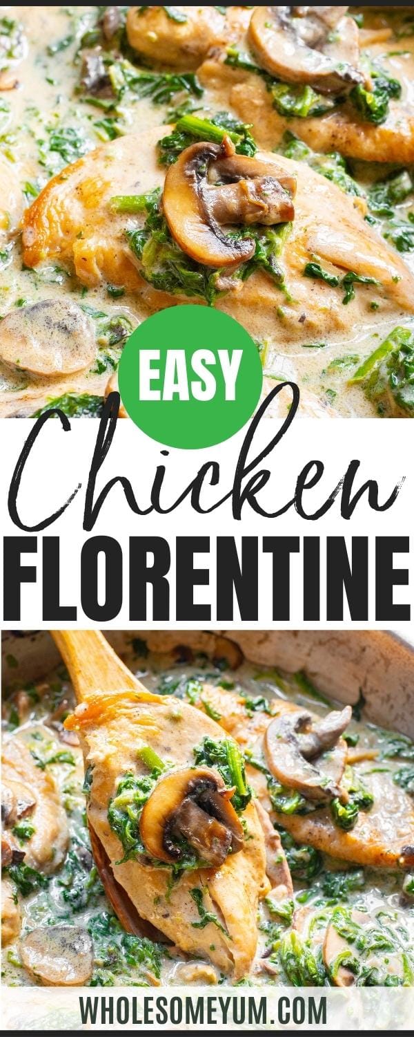 Chicken florentine recipe pin.