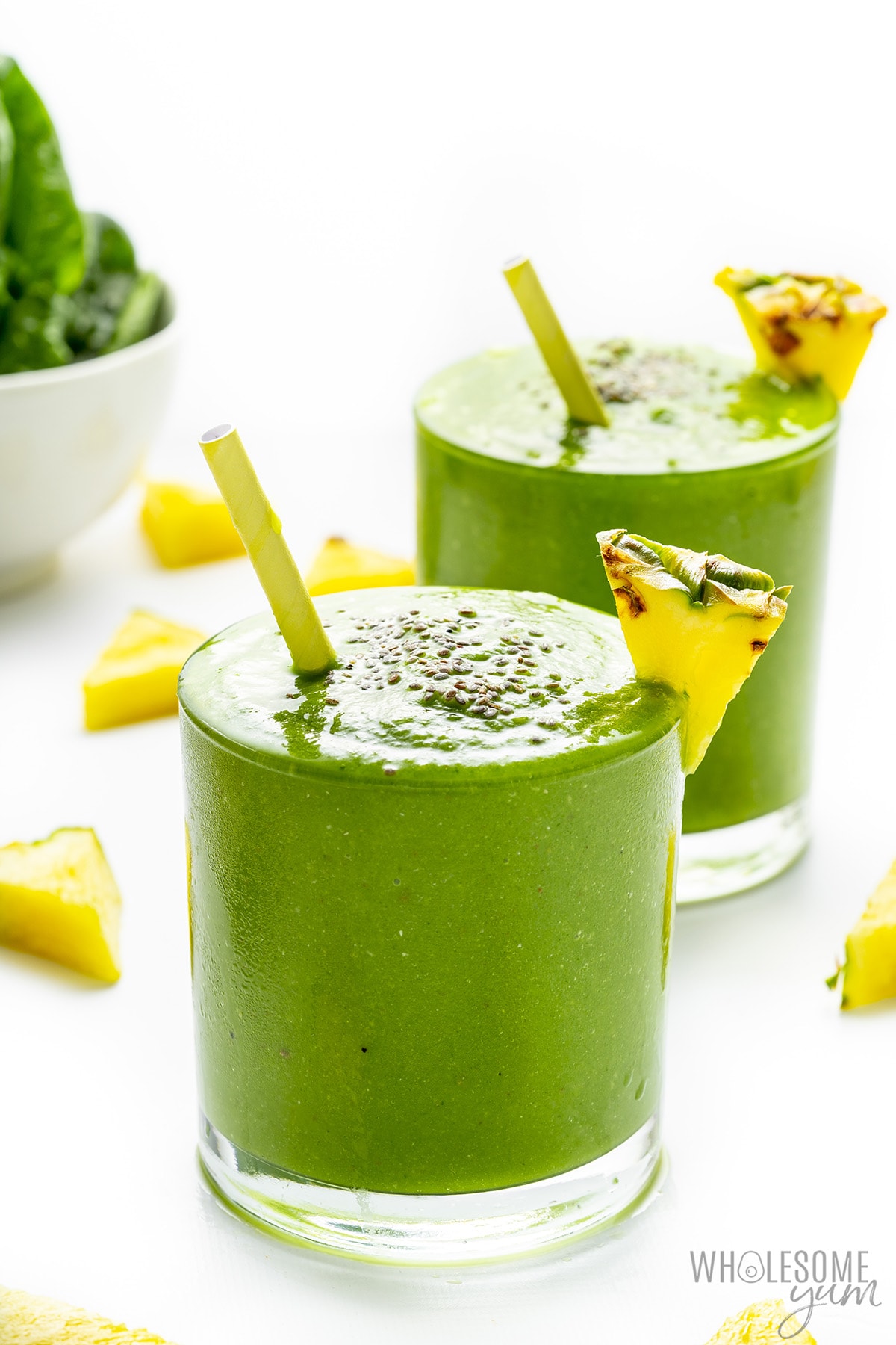 Detox smoothies in glasses.