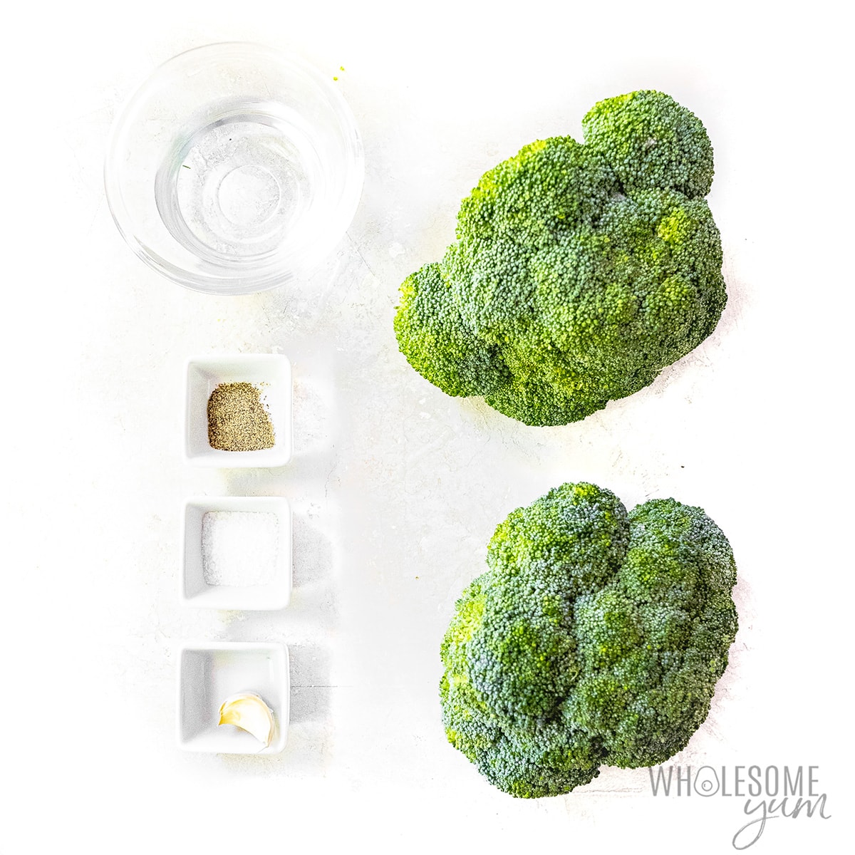 Instant Pot steamed broccoli ingredients.