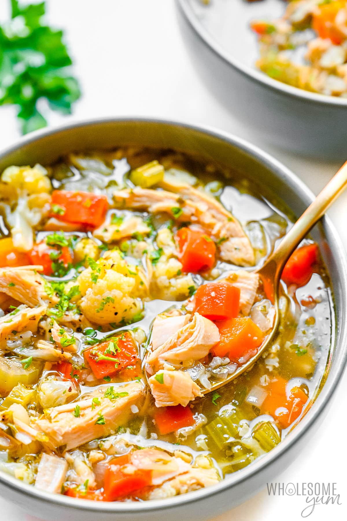 This bowl of turkey soup is one of the best things to do with leftover turkey.