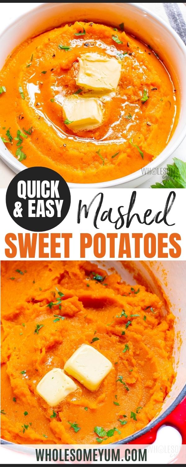 Mashed sweet potato recipe pin.