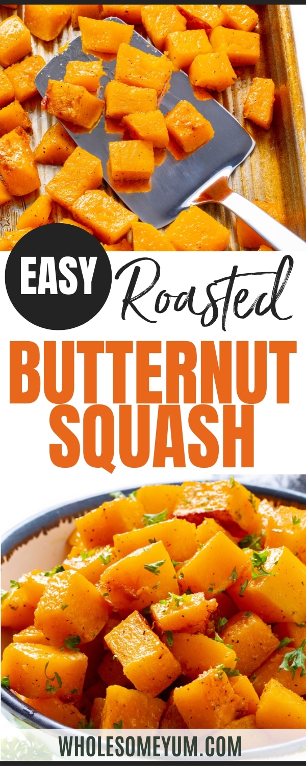Roasted butternut squash recipe pin.