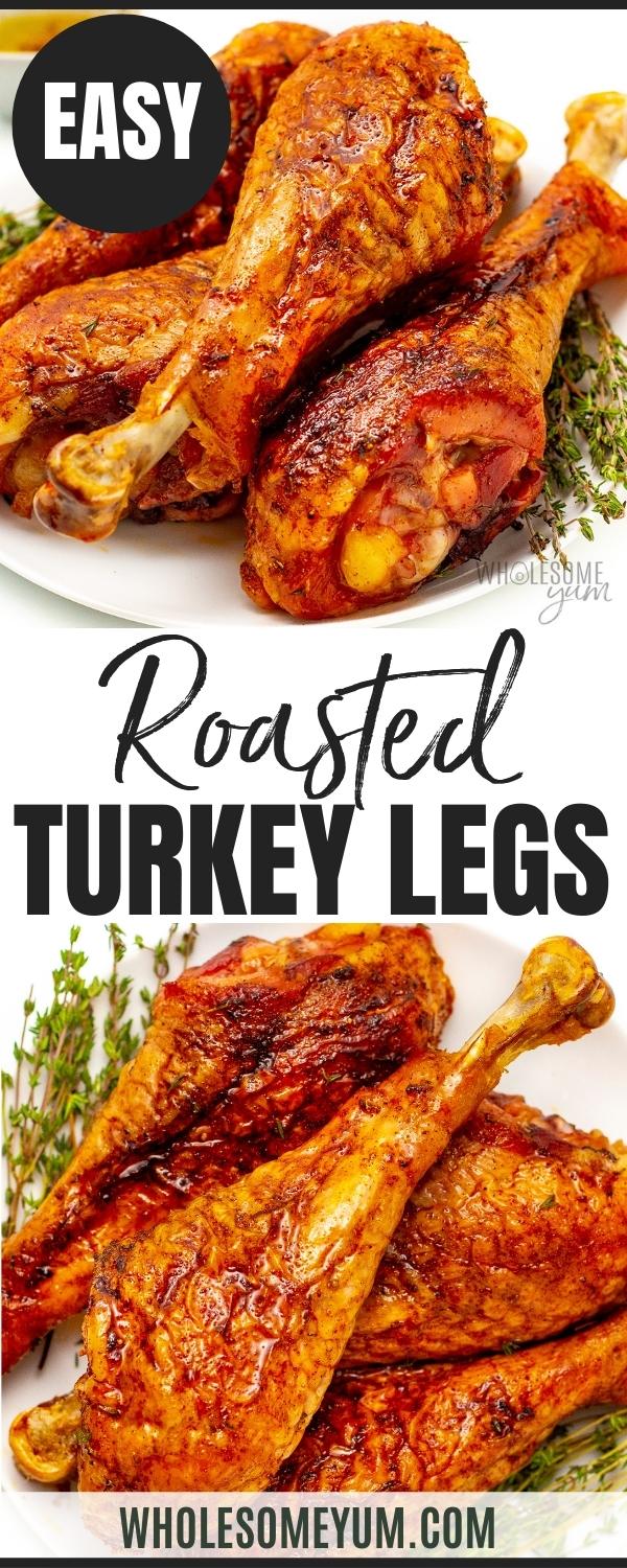 Oven roasted turkey leg recipe pin.