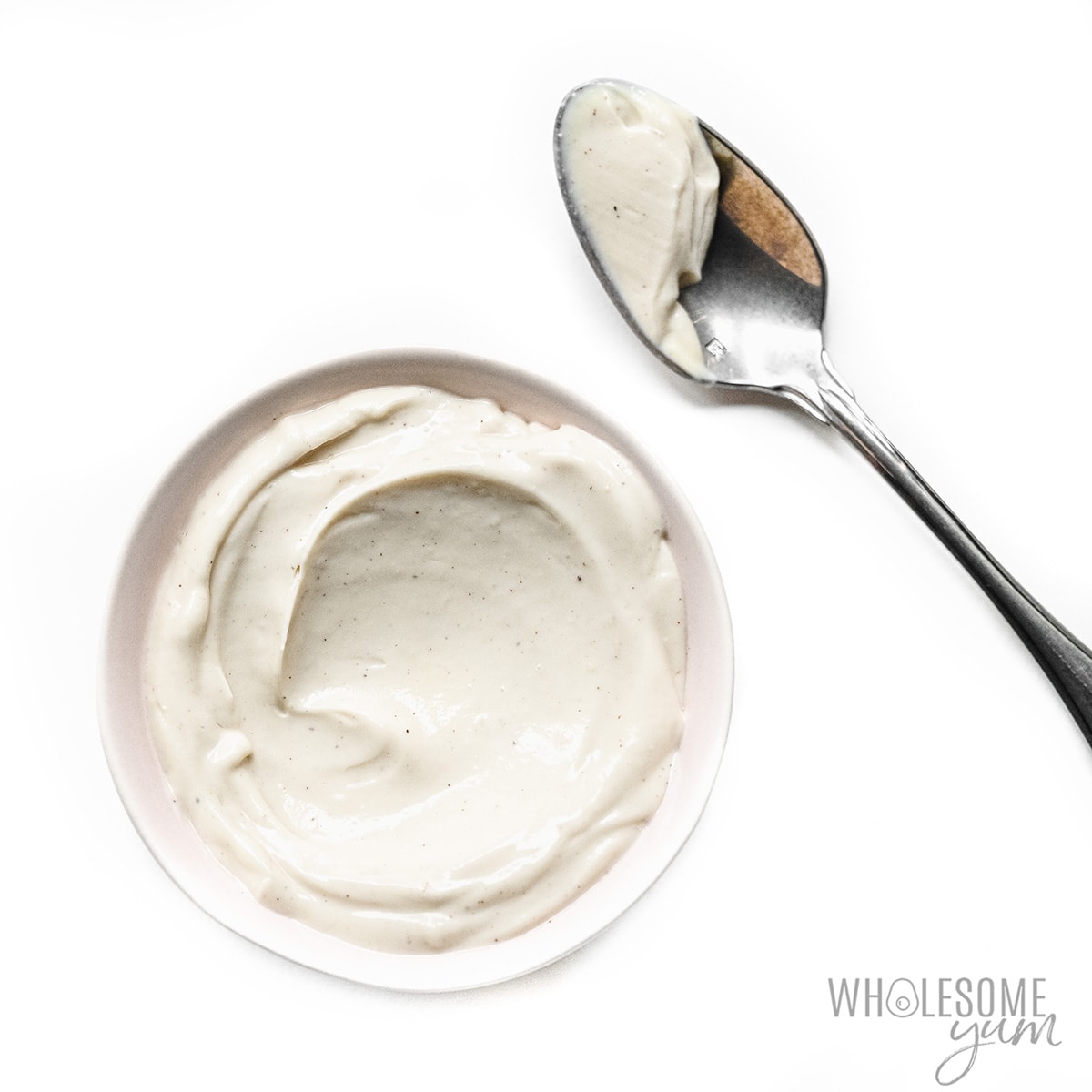 Plain Greek yogurt in a bowl.