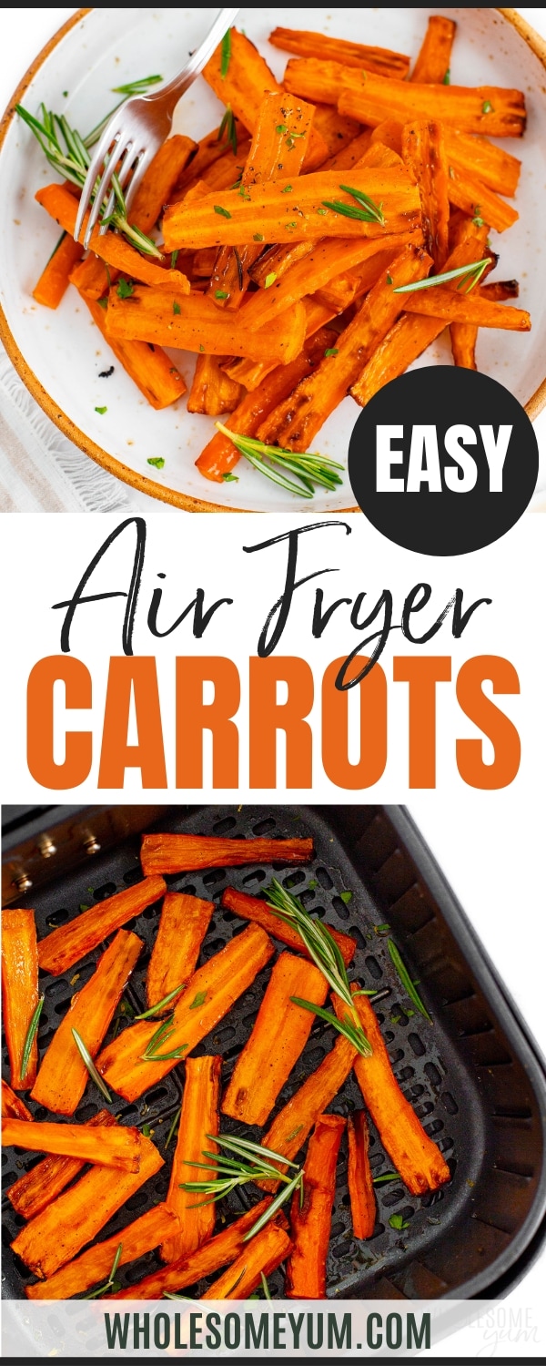 Air fryer carrots recipe pin.