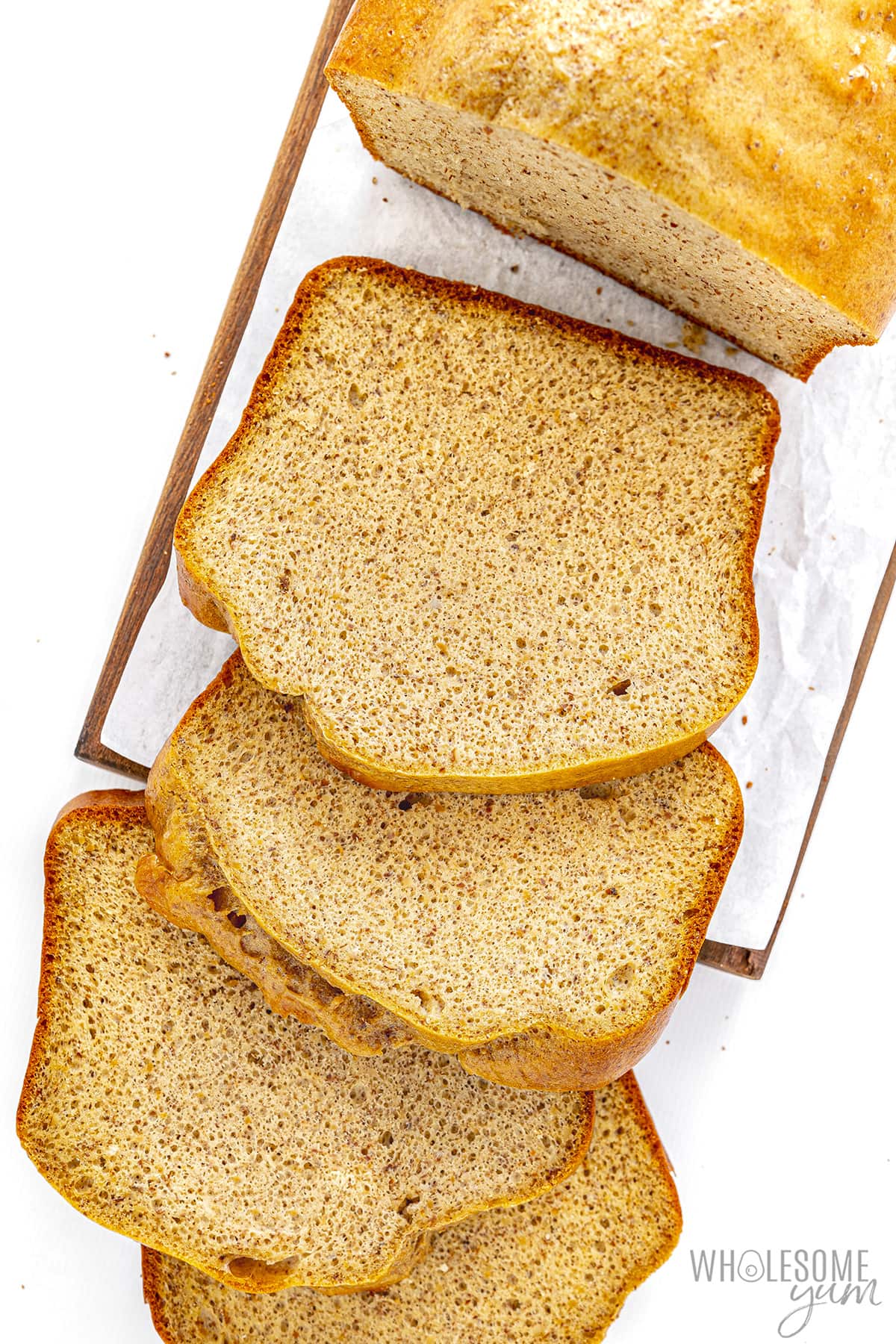 Flourless bread slices.