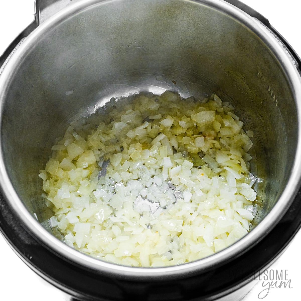 Onion sauteed in Instant Pot.