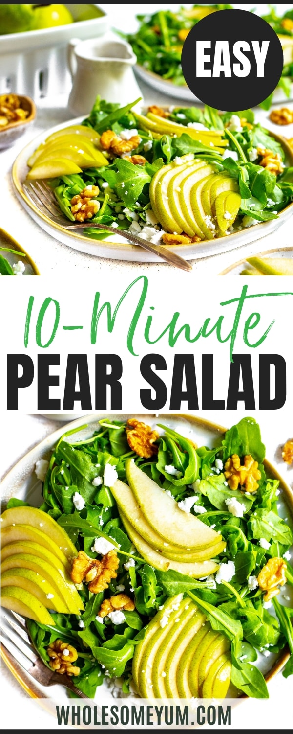 Pear salad recipe pin.