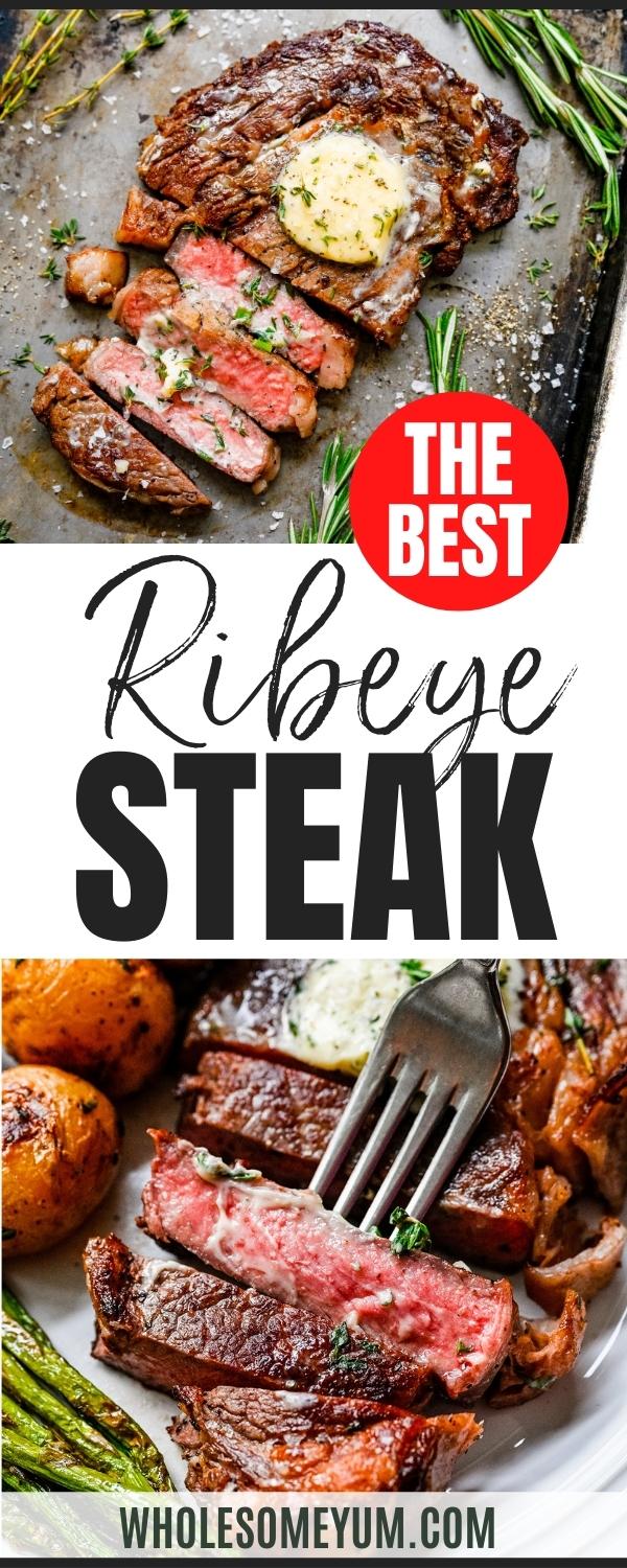 Ribeye steak recipe pin.