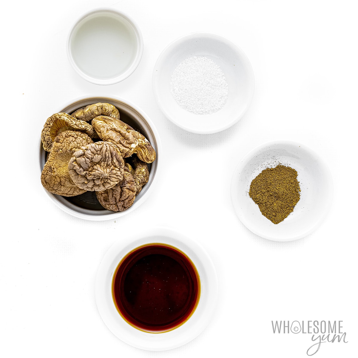 Ingredients for homemade soy sauce substitute.
