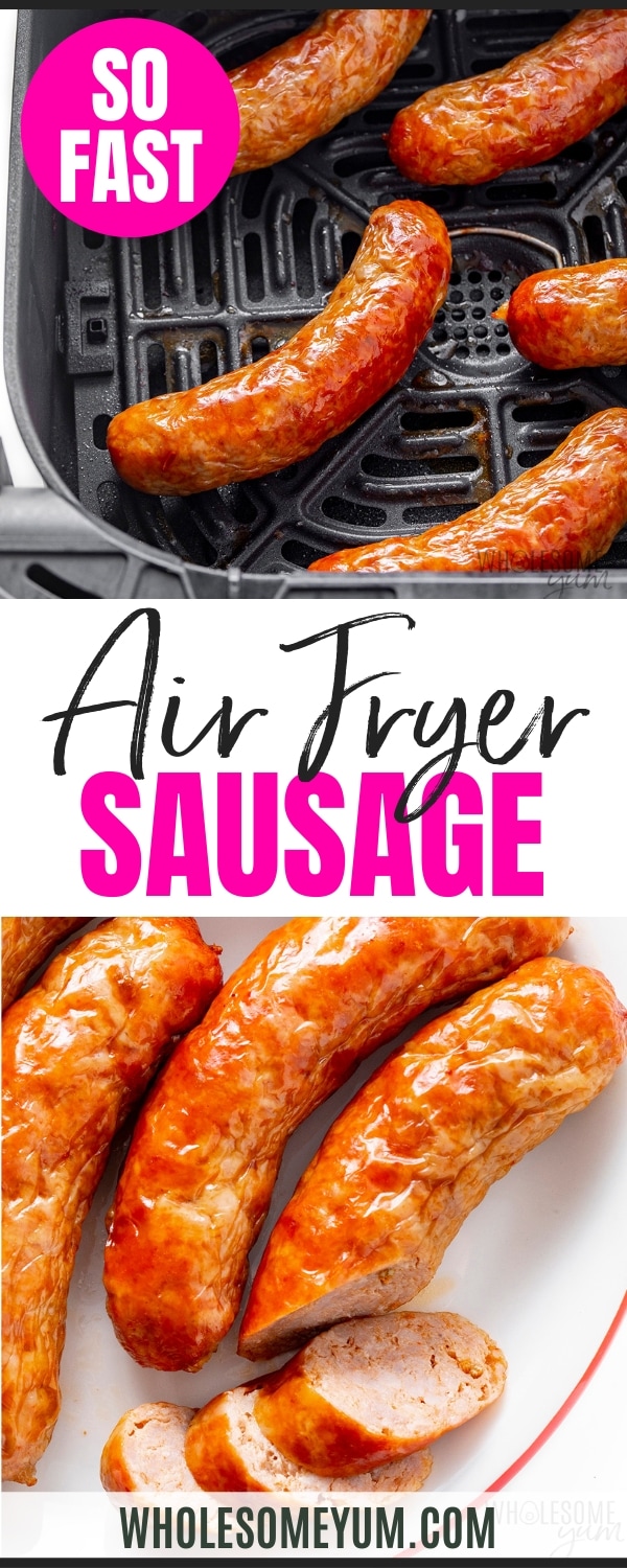 Air Fryer Sausage Recipe Pin.