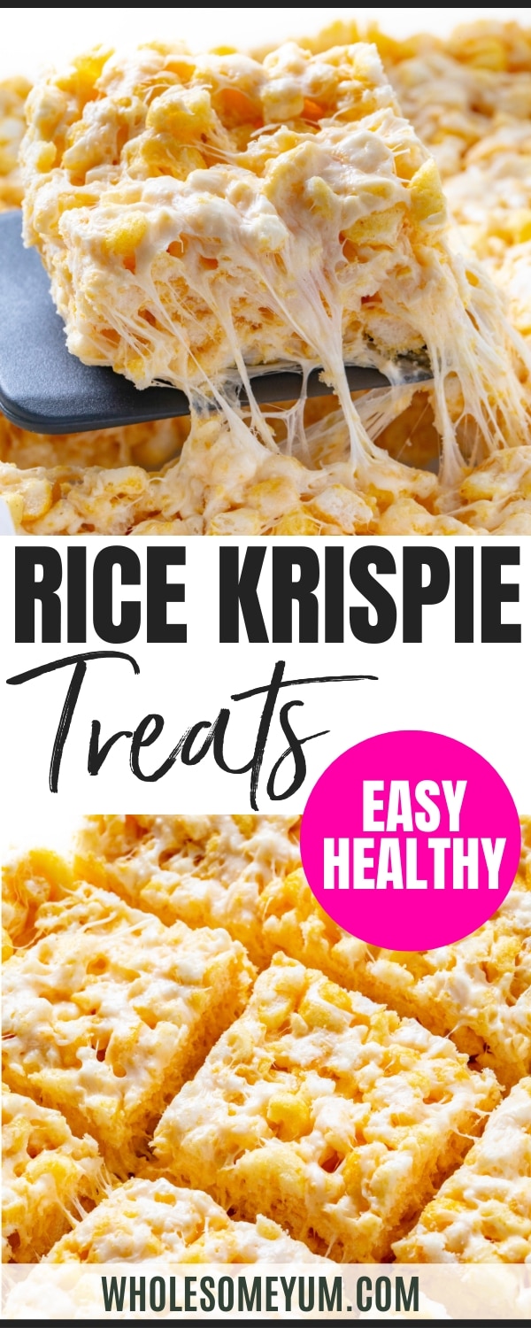 Healthy rice krispie treats recipe pin.