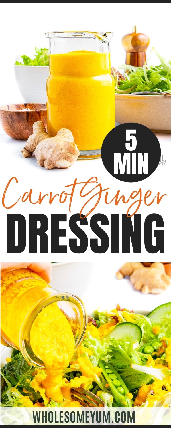 Ginger salad dressing recipe pin.