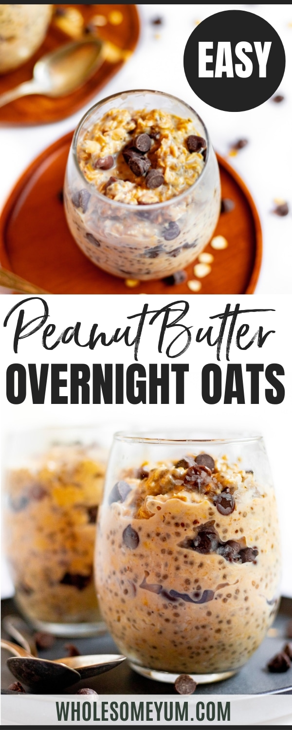 Peanut butter overnight oats recipe pin.