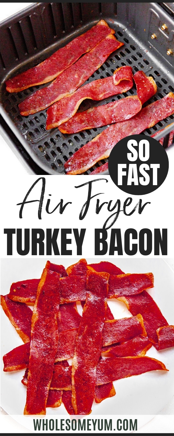 Air Fryer Turkey Bacon Recipe Pin.