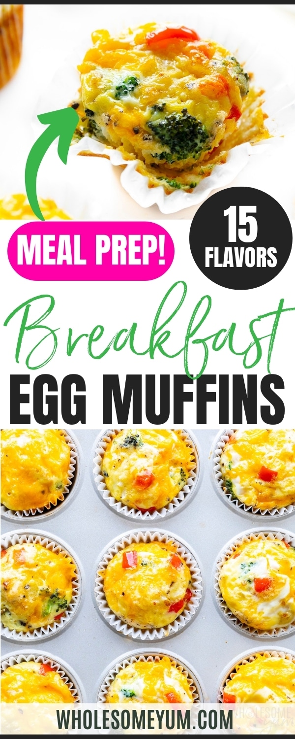 Egg muffin cups recipe pin.