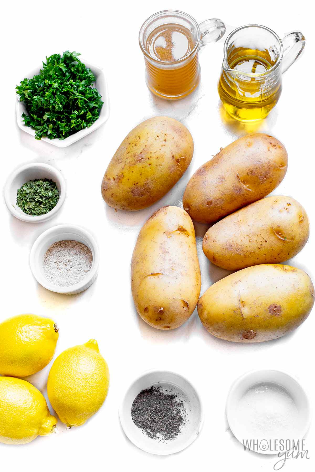 Roasted Greek potato ingredients.