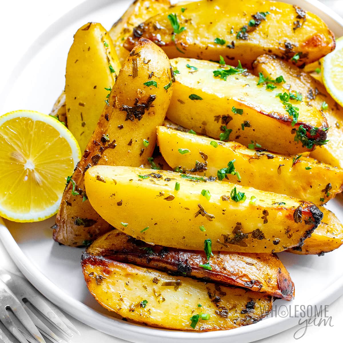 Lemon Roasted Greek Potatoes - Super Bowl Snacks