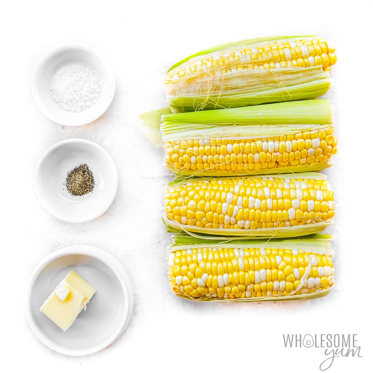 Instant Pot corn on the cob ingredients.