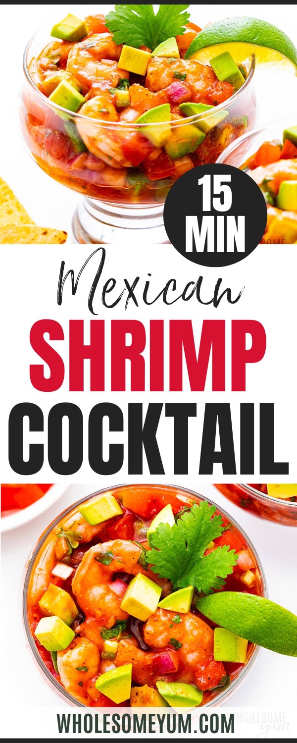Mexican shrimp cocktail recipe pin.