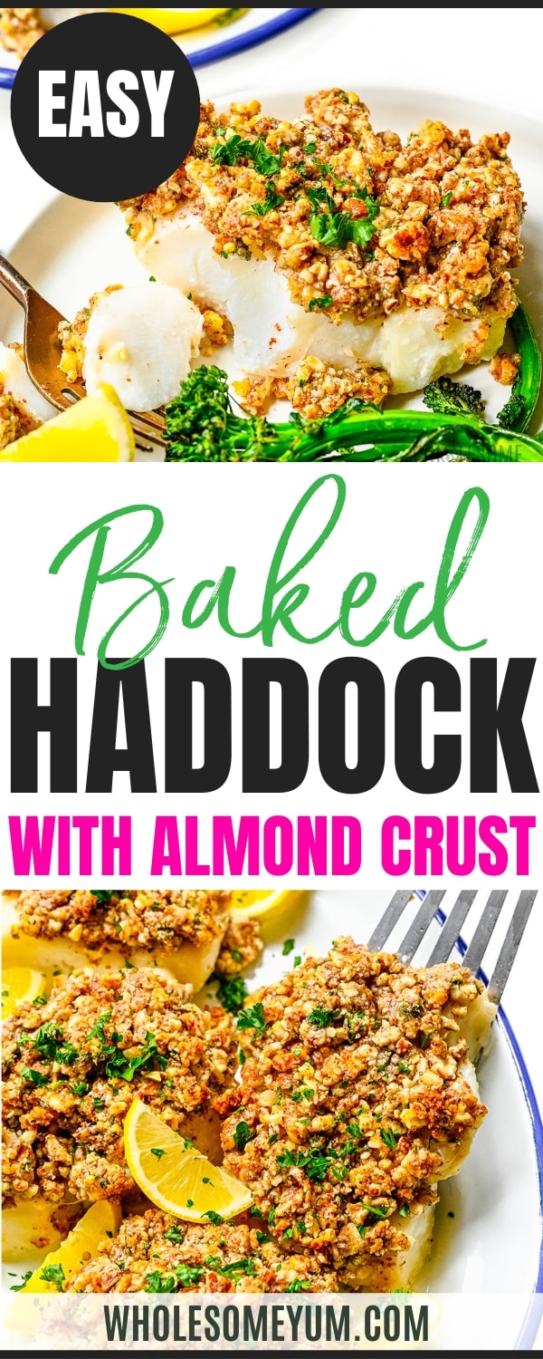 Baked haddock recipe pin.