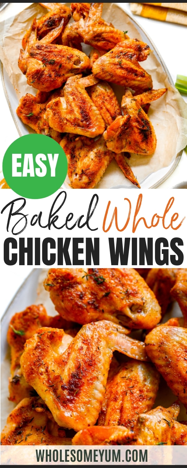 Baked whole chicken wings recipe.