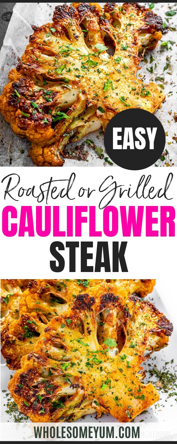 Cauliflower steak recipe pin.