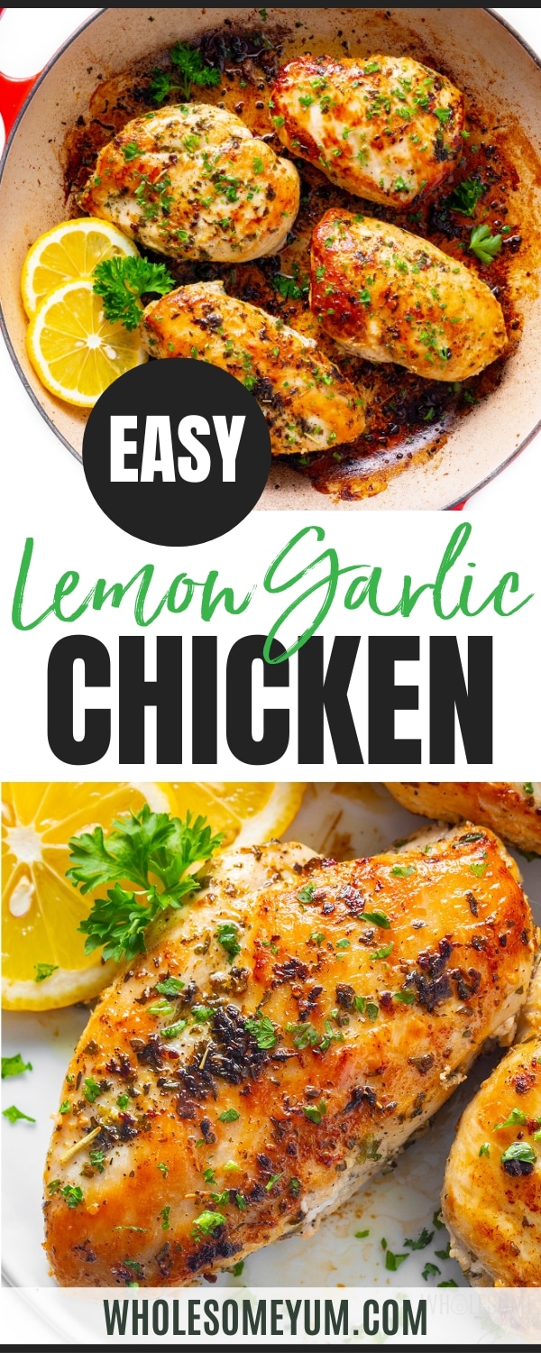 Lemon garlic chicken recipe pin.