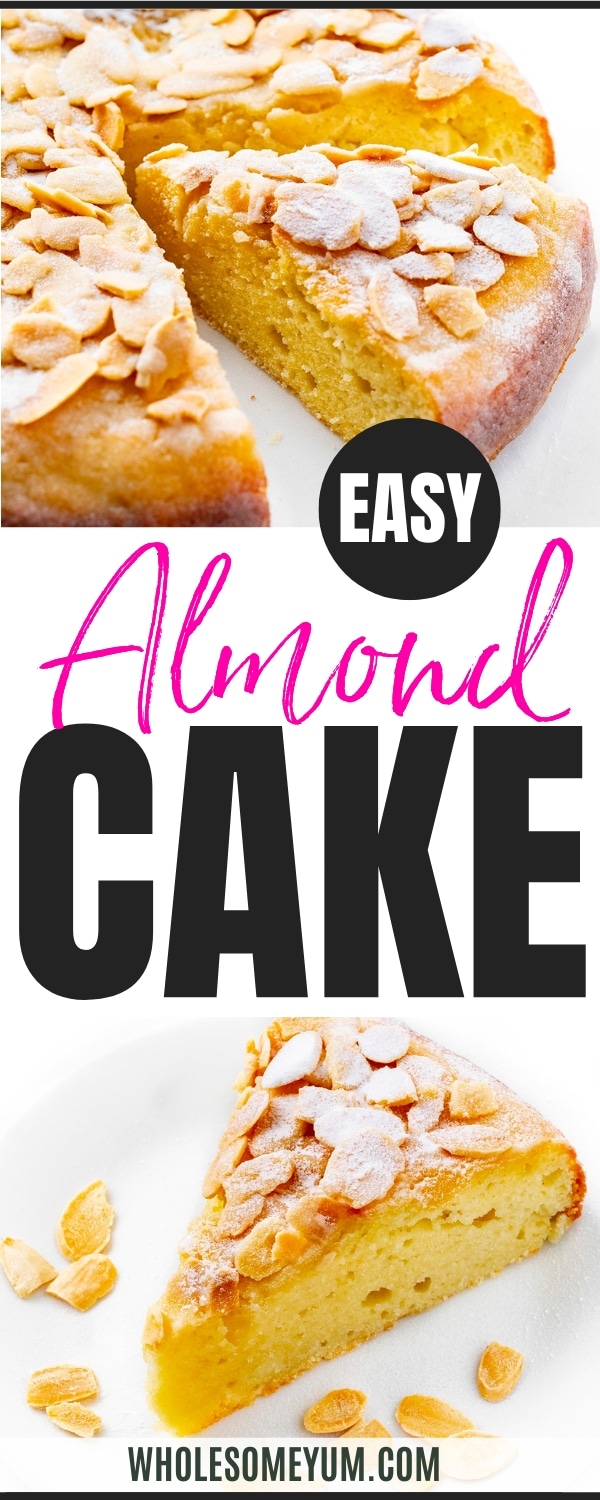 Almond cake recipe pin.