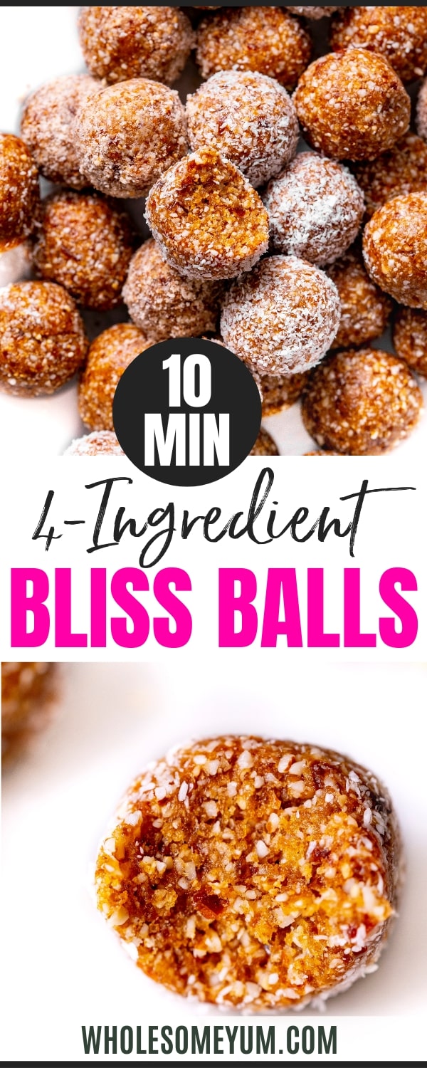 Bliss balls recipe pin.
