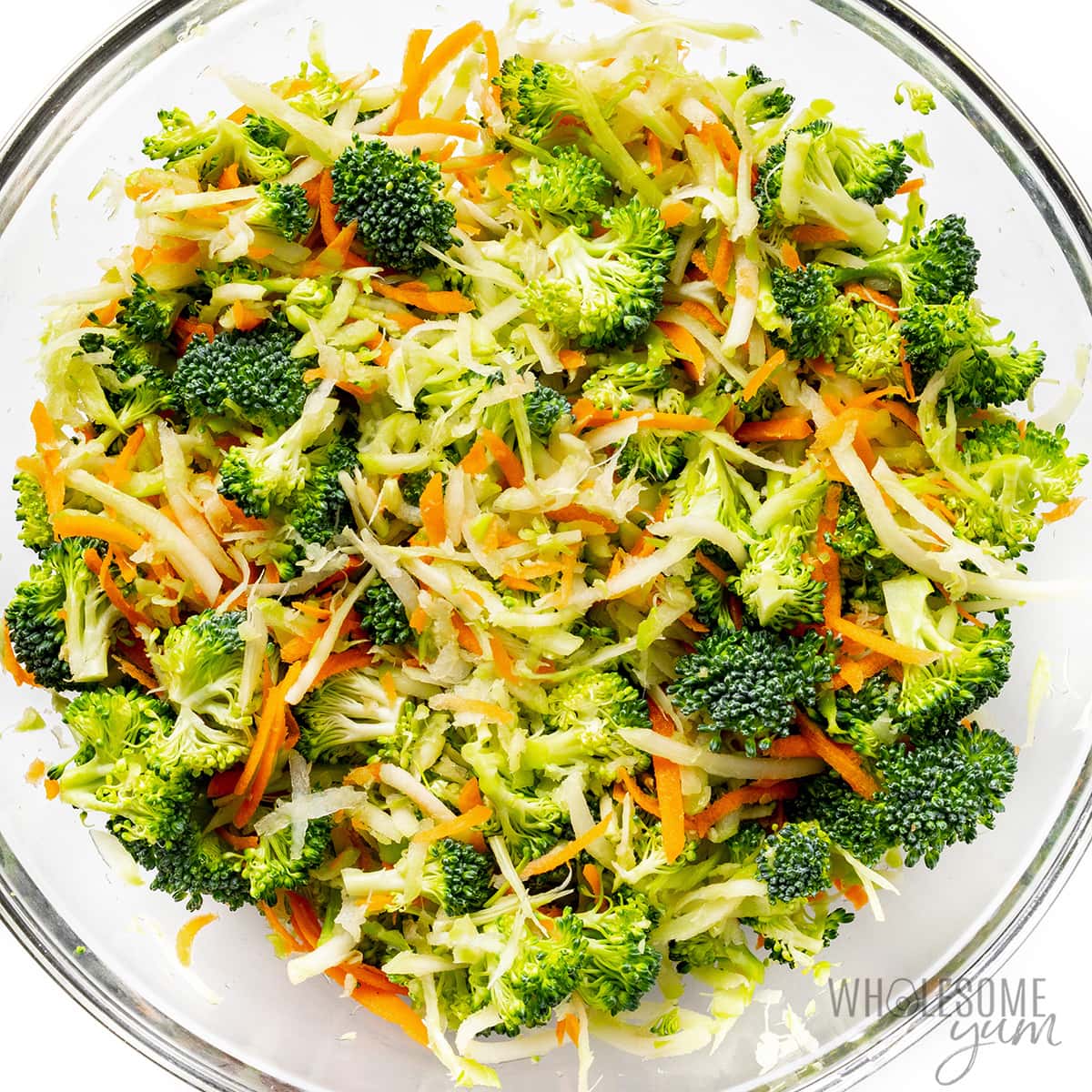 Veggies without dressing in a bowl.