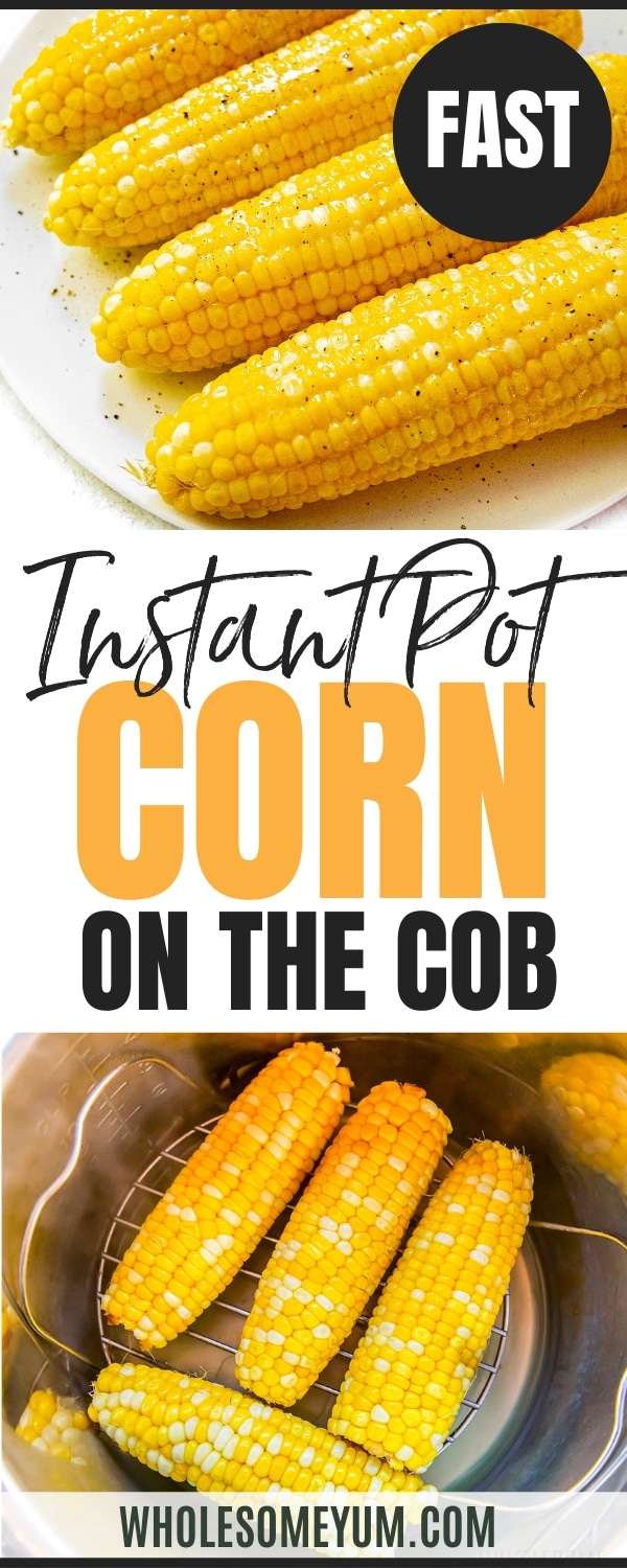 Instant Pot corn on the cob recipe pin.