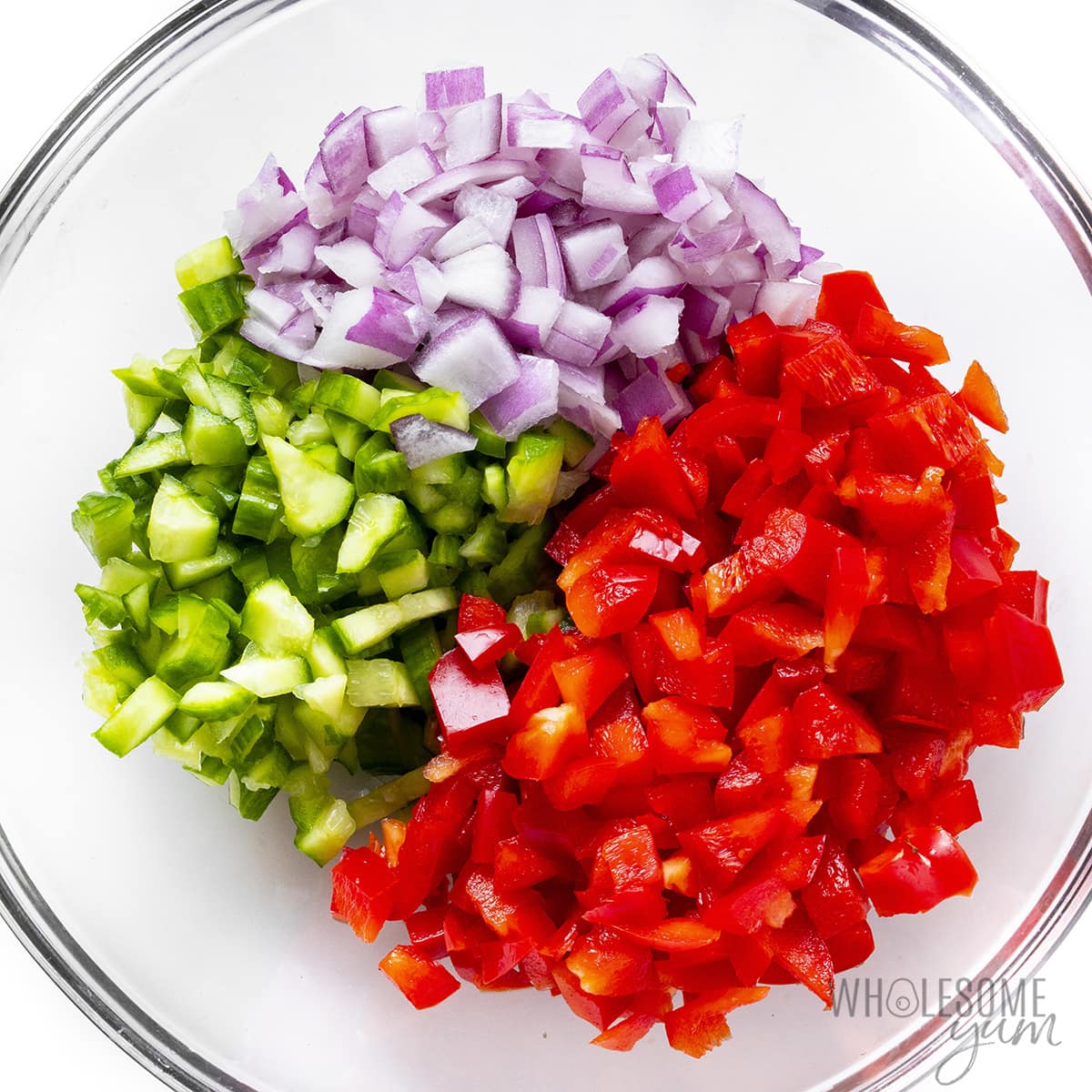 Chopped vegetables in a bowl.