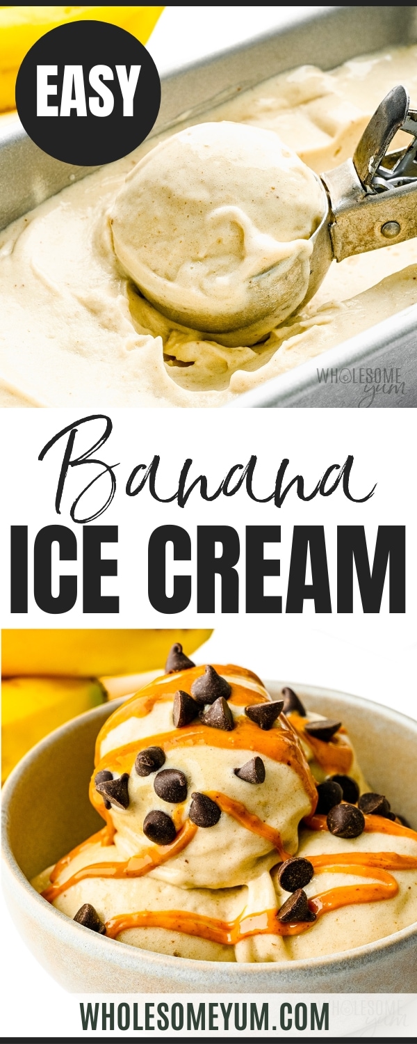 Banana ice cream recipe pin.
