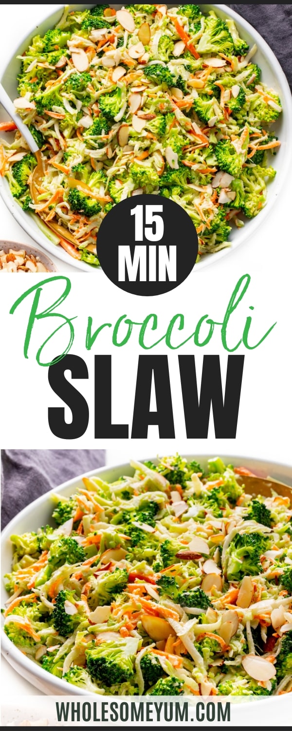 Broccoli slaw recipe pin.