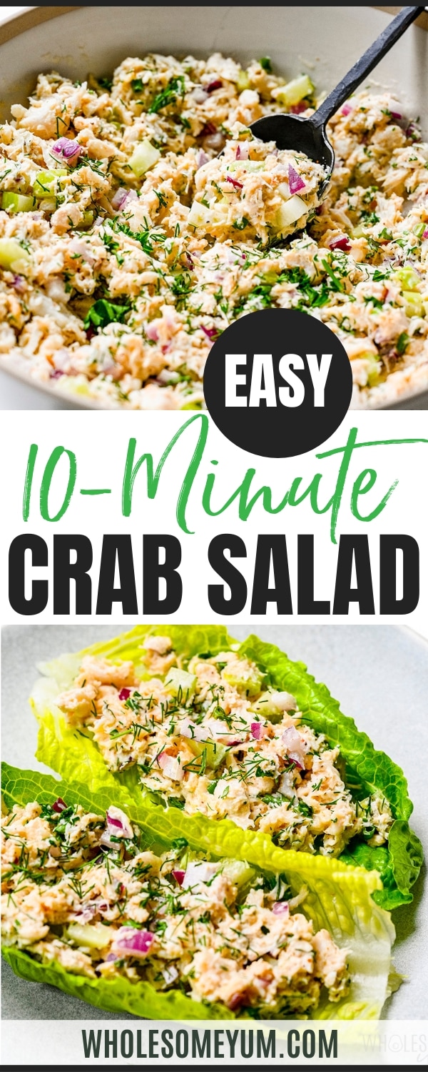 Crab salad recipe pin.
